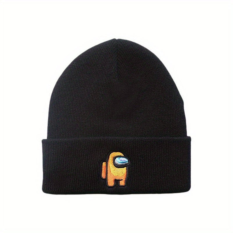 Space Werewolf Killing Embroidery Knitted Hat Autumn Winter Warm Wool Pullover