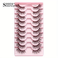 10 Pairs 3D Soft Natural False Eyelashes Fluffy Wispy Lashes Extension