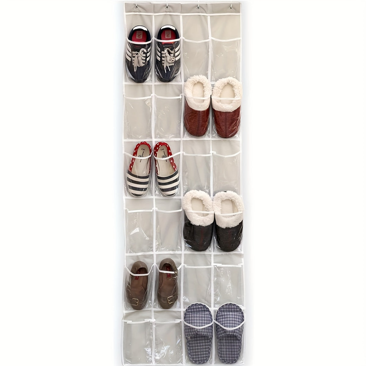 Over The Door Shoe Storage Rack With 24 Deep Pockets