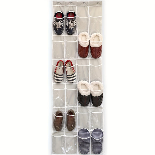 Over The Door Shoe Storage Rack With 24 Deep Pockets
