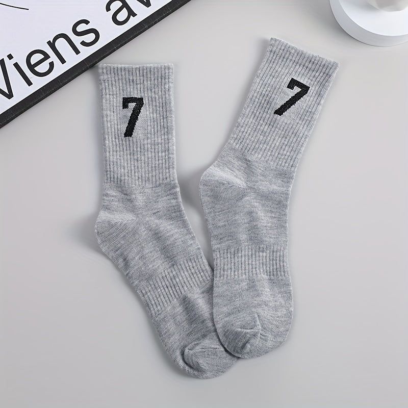 Number Print Socks Mid Tube Women's Stockings
