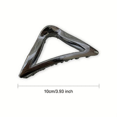 Triangle Shark Clip Silvery Hair Claw Nonslip Ponytail Holder
