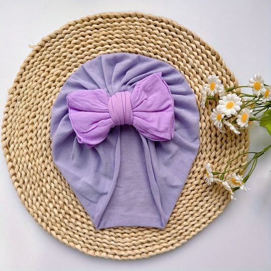 Soft Elastic Bowknot Turban for Baby Girls