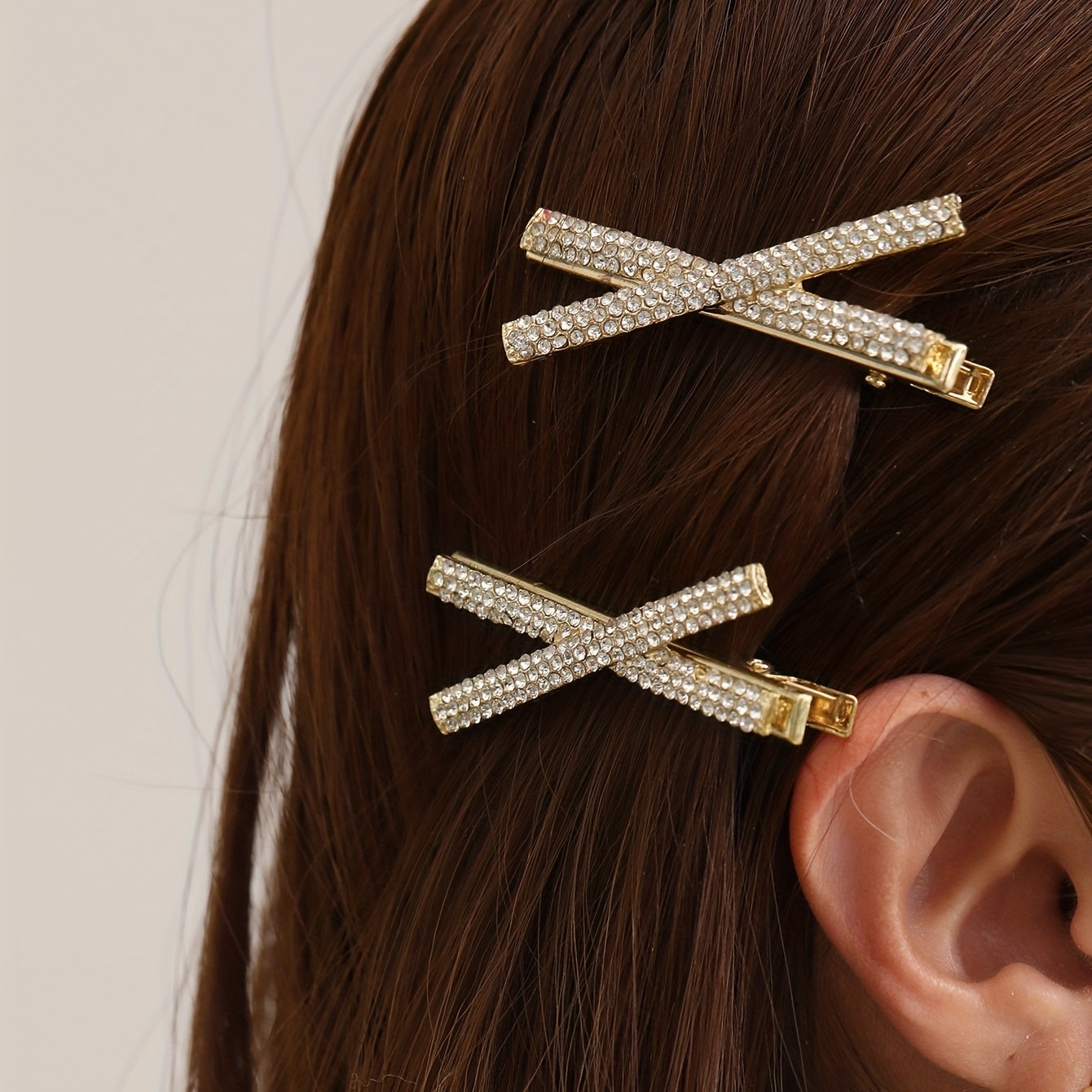 Cross Rhinestone Hair Clip for Women