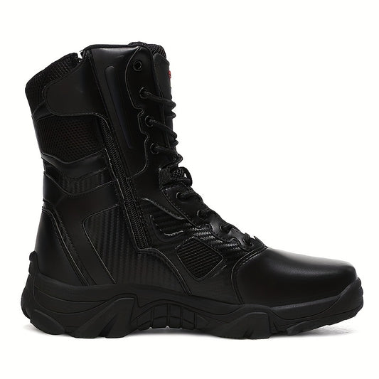 Men's Waterproof High Top Hiking Shoes - Military Style
