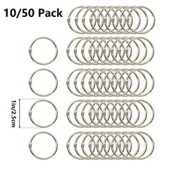 50 Pack 1 Inch Loose Leaf Binder Rings for Index Cards Flash Cards