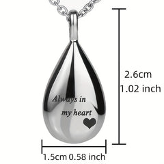 Teardrop Cremation Jewelry For Pet & Human Ashes Memorial Urn Necklace