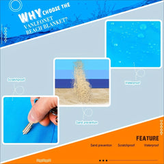 Waterproof Beach Blanket for 4-7 Adults Lightweight & Sandproof