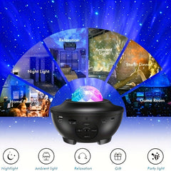 Star Projector Galaxy Night Light Remote Control Music Speaker