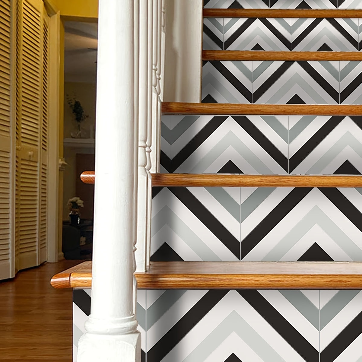 Scandinavian Style Vinyl Stair Sticker Peel And Stick Staircase Decals