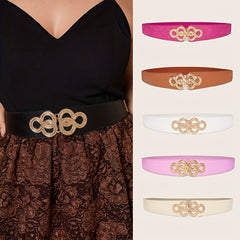  Elastic Wide Belt Chinese Knot Golden Buckle Body Belt Dress Girdle