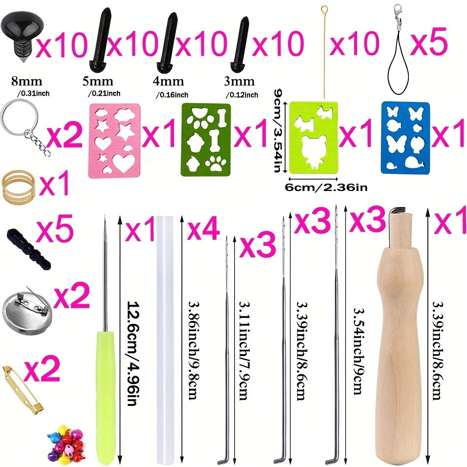 141pcs Needle Felting Kit 42 Colors Starter Set Wool Felt Tools