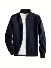 Men's Casual Zip up Regular Fit Jacket Lightweight Baseball Jacket