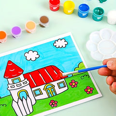 12 Colors Acrylic Paint Set with Brushes and Storage Container