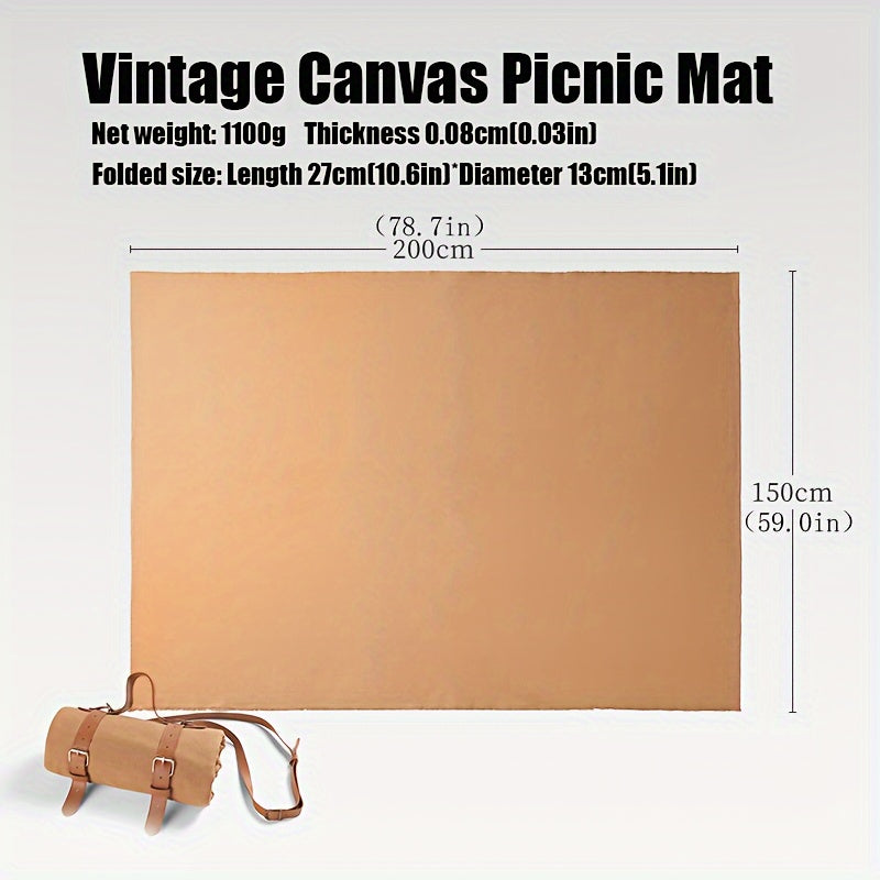 Outdoor Picnic Camping Mat with PU Leather Strap