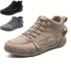Men's Leather Lace Up Sneaker Soft Sole Shoes