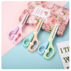 1pc Safety Scissors Macrame Anti-pinch Stretch Plastic Scissors