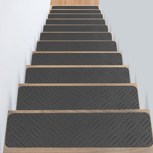 15pcs Self Adhesive Carpet Stair Treads for Wooden Steps - Felt Stair Carpet Tre