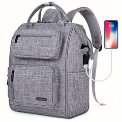 Casual Backpack USB Charging Port Large Waterproof Computer Bag