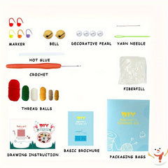 Beginner Crochet Yarn Set with English Manual -  Crochet Material Package