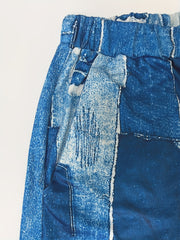  Patchwork High Rise Wide Leg Trousers