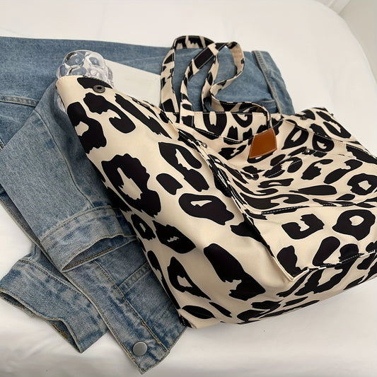 Leopard Tote Bag Large Capacity Shoulder Bag