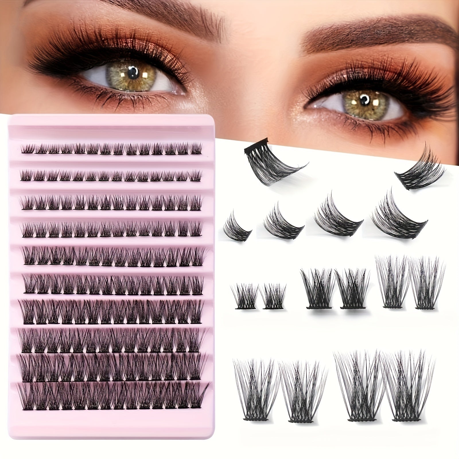 8-16mm Wispy Soft Lash Clusters DIY Cat Eye Extension