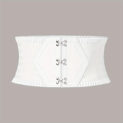 Candy Ruffles Wide Belt Triple Buckle Elastic Waistband for Women