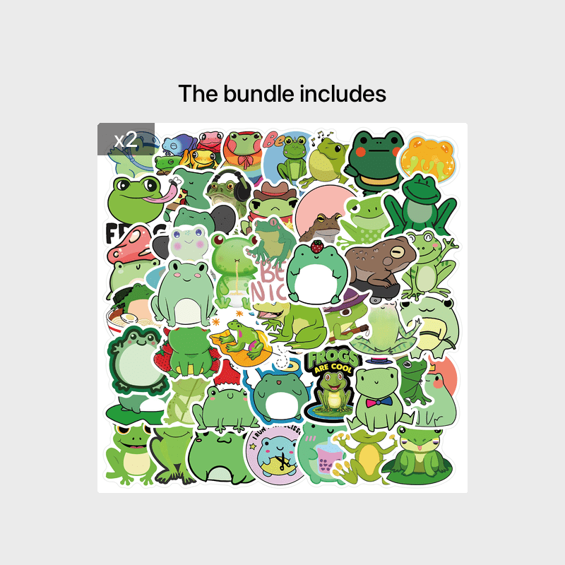 Frog Doodle Stickers for Motorcycle Luggage Waterproof Stickers