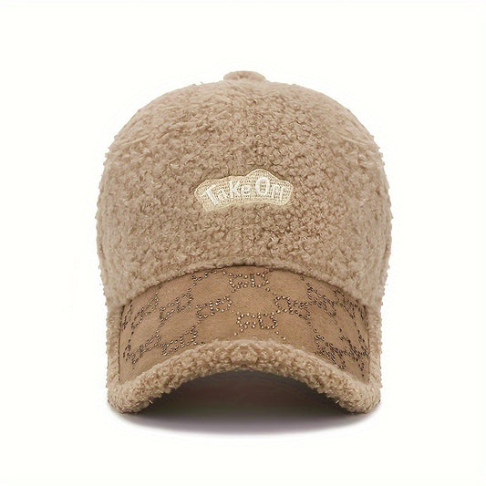 Winter Lamb Wool Thickened Hat Casual Versatile Baseball Cap for Women Men