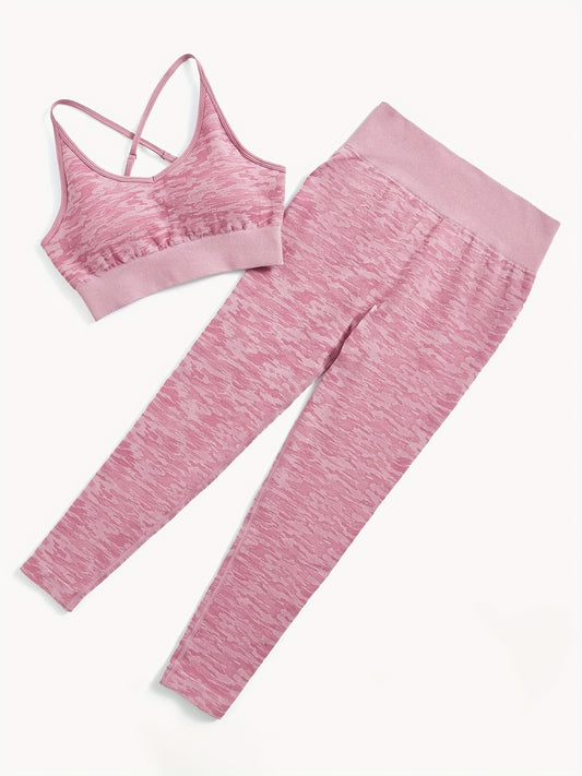 Seamless Yoga Set Crop Top & Running Pant Women's Activewear