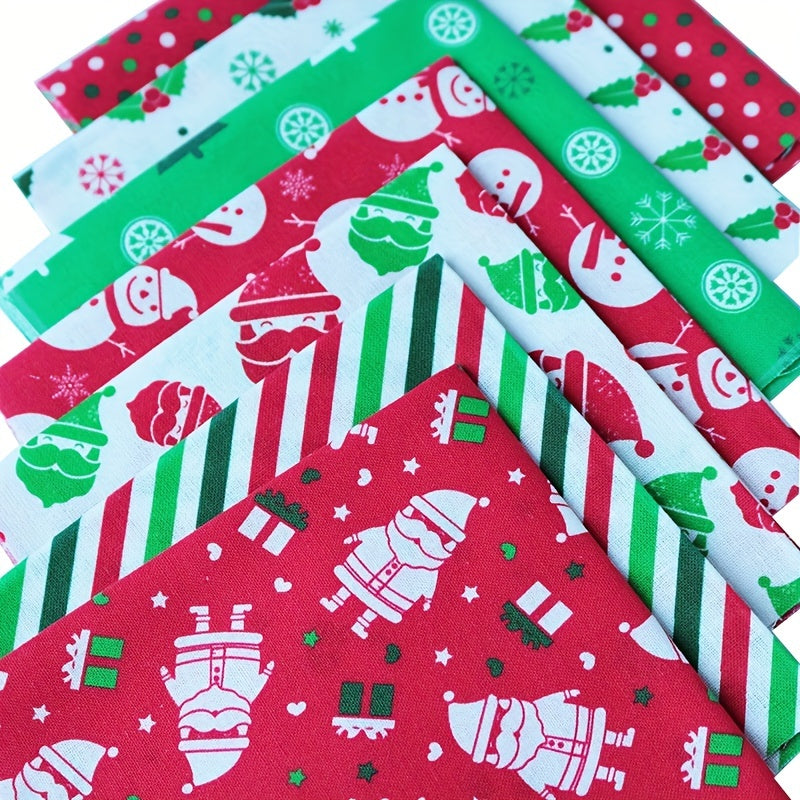 7pcs Christmas Fabric Patchwork Quilting DIY Needlework