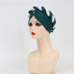 Crystal Pendant Turban Cap Elastic Head Wrap Ramadan Head Scarf