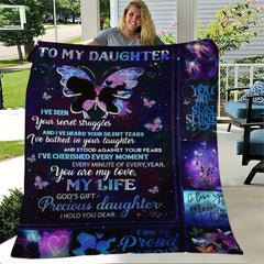 To My Daughter Print Throw Blanket - Gift For Daughter