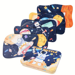 5 in 1 Space Puzzle Set With Iron Storage Box
