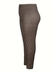  Houndstooth Print High Rise Skinny Trousers