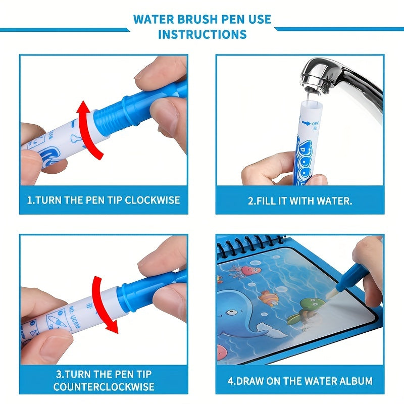 Magic Water Drawing Book Toy Reusable Water Drawing Book Magic Book