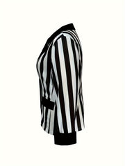  Stripe Print Long Sleeve Lapel Collar Blazer