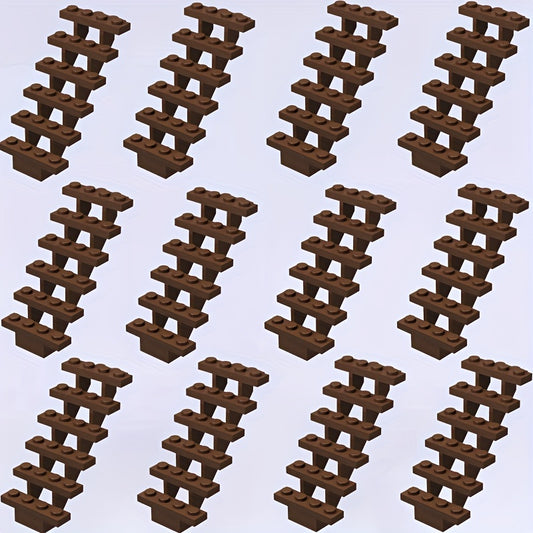12pcs Staircase & Christmas Scene Building Blocks DIY Kit Mixed Colors