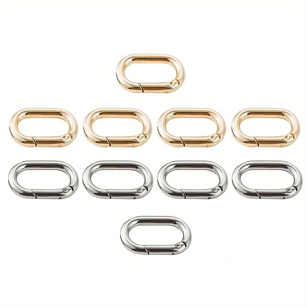 5pcs Metal Key Ring Spring Snap Hook Keychain Keyring Backpack