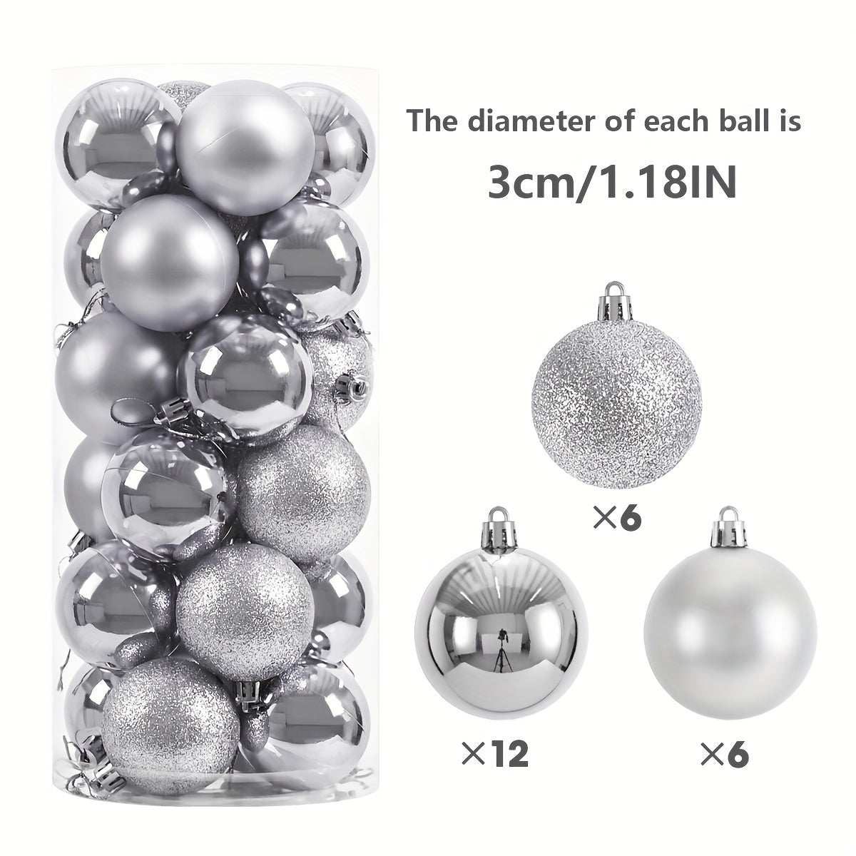 24pcs Christmas Ball Decorations Halloween Holiday Wedding Party Mall Decoration