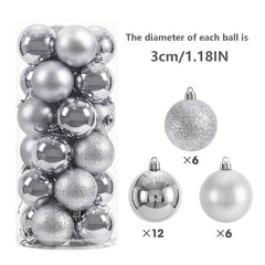 24pcs Christmas Ball Decorations Halloween Holiday Wedding Party Mall Decoration