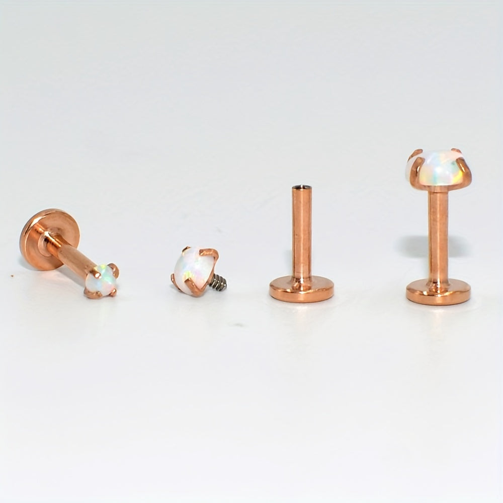 3PCS Mixed Size Opal Zircon Labret Stud Ear Piercing Jewelry