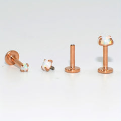 3PCS Mixed Size Opal Zircon Labret Stud Ear Piercing Jewelry