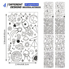 12pcs Back To School Spiral Notebooks 9.91 x 6 Blank Pocket Notepads