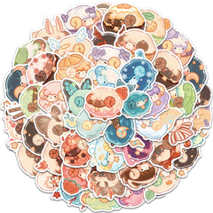50 Colorful Sheep Graffiti Stickers for Notebooks Guitars Toys