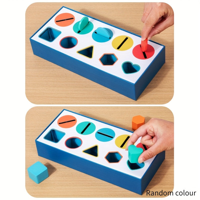 Wooden Sorting Cup Shape Matching Cognitive Toy Geometric Shapes Training