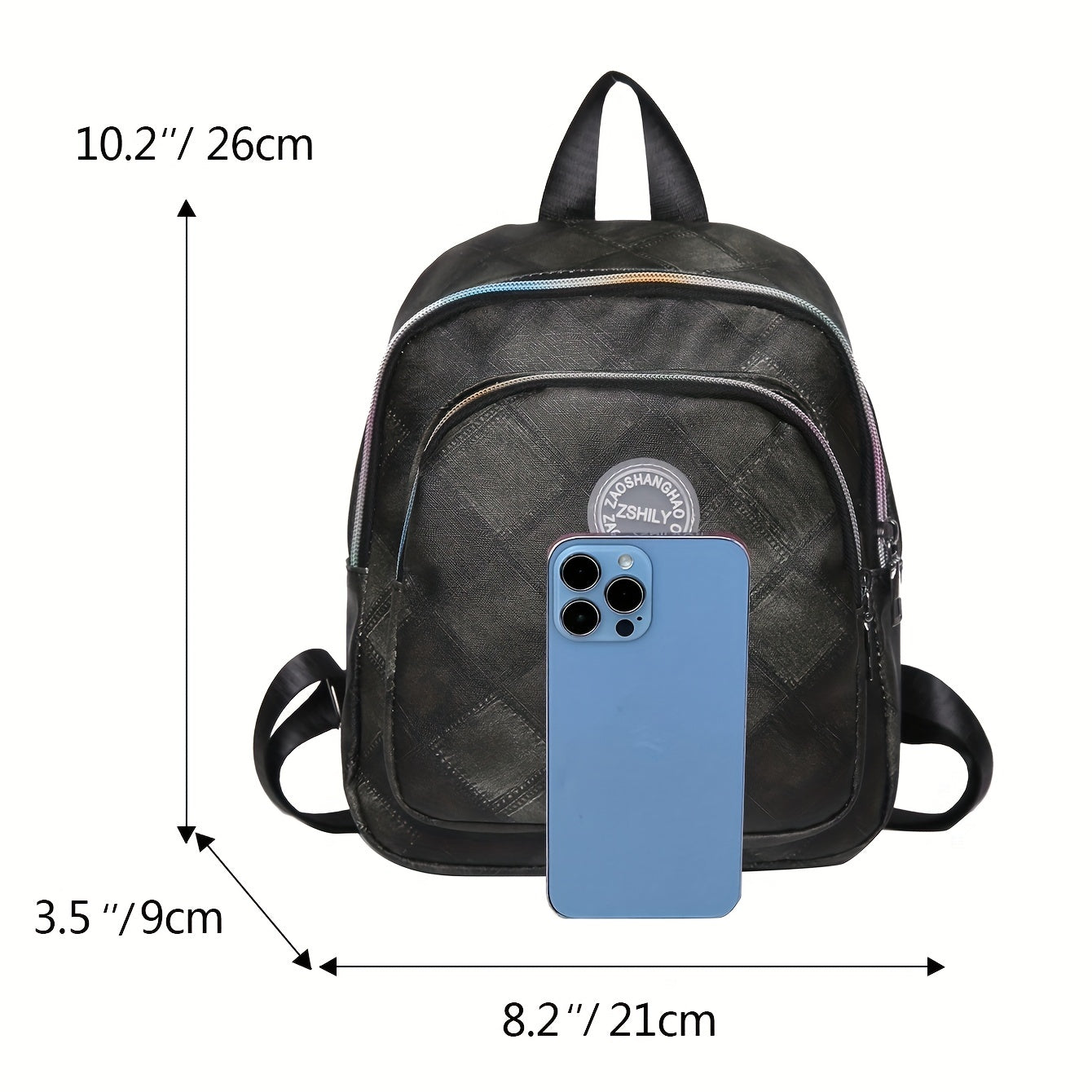 Casual Rhombus Waterproof PU Leather Backpack