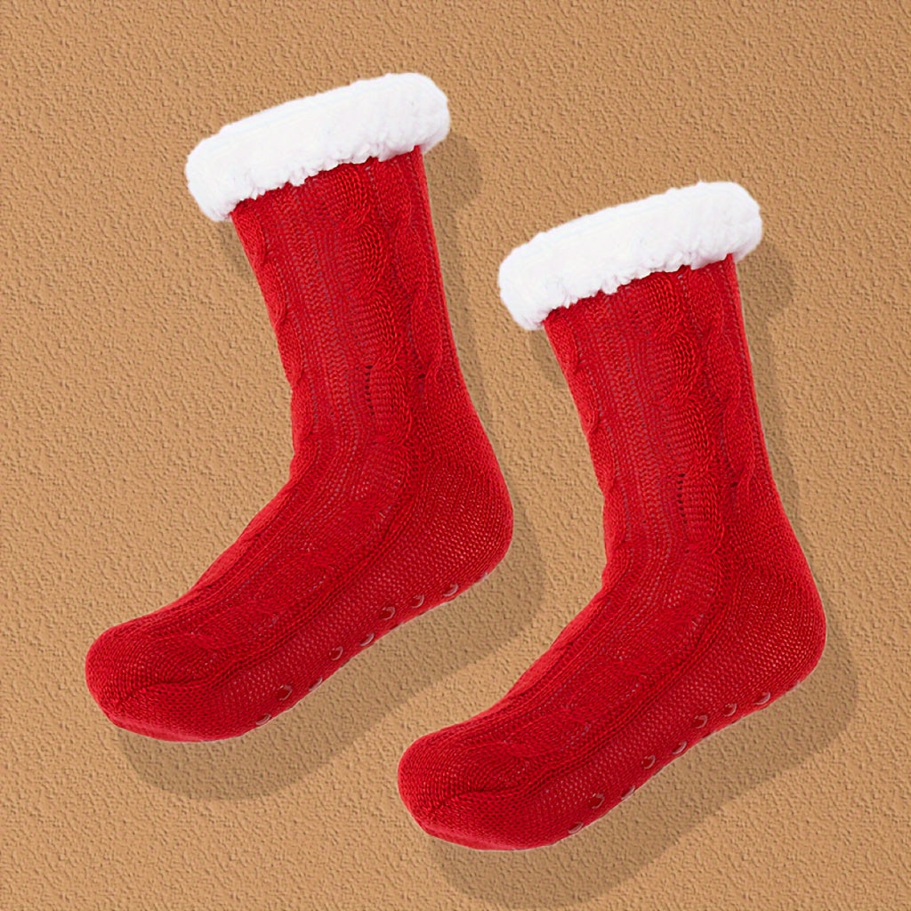 Plush Lined Warm Home Floor Socks Women's Stockings