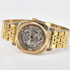 KUERST Youth Steel Strap Hollow Automatic Mechanical Watch